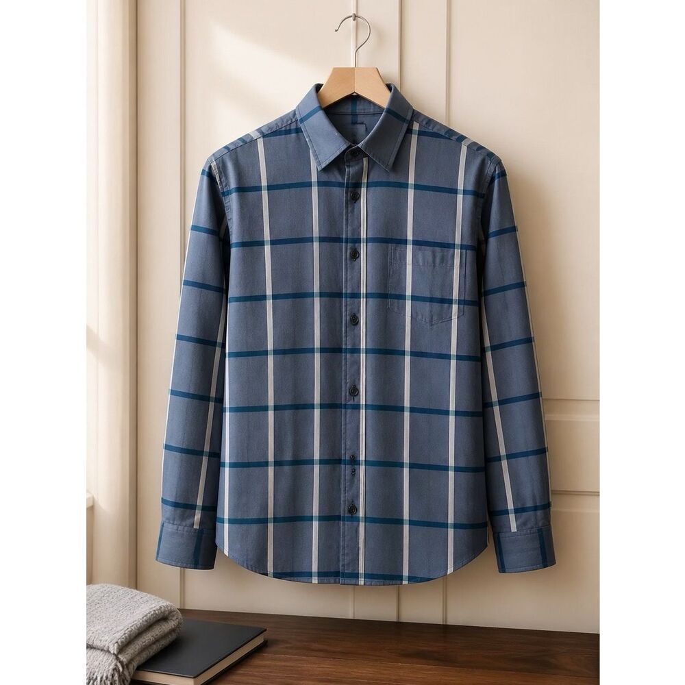 Amazon Essentials Navy Plaid Shirt XXL